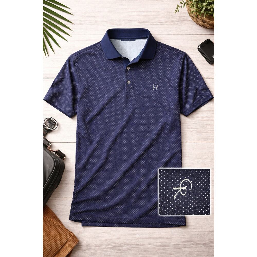 Grayson Men's Xxl Navy Microdot Colorado Rockies Golf Polo